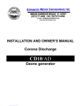 AWE Corona Discharge CDAD Installation And Owner's Manual