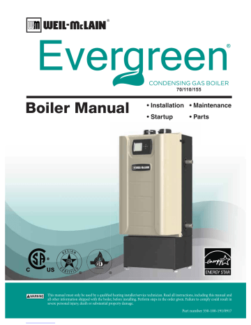 Install Relief Valve. Weil-McLain Evergreen EVG 110 | Manualzz