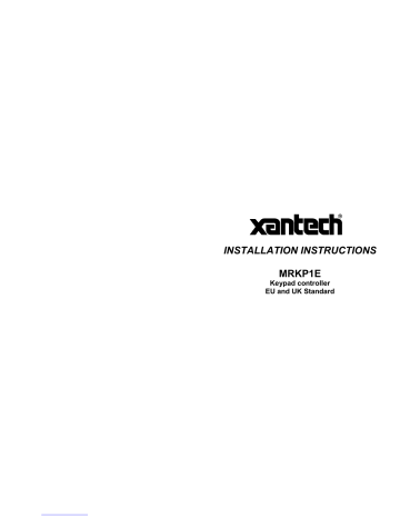 Xantech MRKP1E Installation instructions | Manualzz