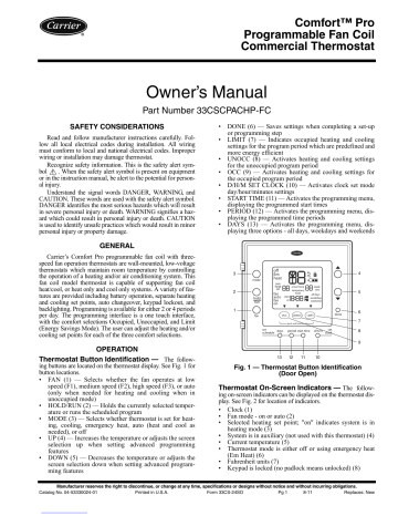 Carrier Comfort Pro Owner's Manual | Manualzz