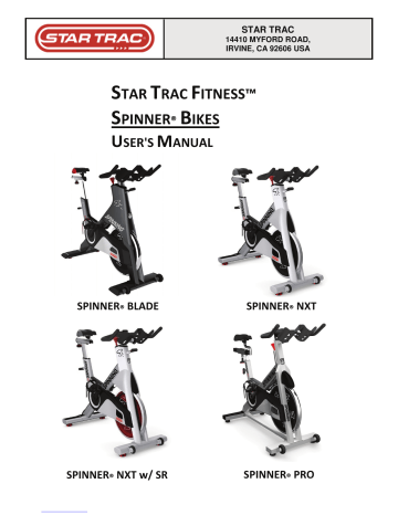 STAR TRAC FITNESS Spinner Blade Spinner NXT Instructions for use Manualzz