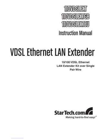 StarTech.com 110VDSLEXTGB Instruction Manual | Manualzz