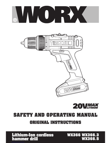 Worx WX366.3 Safety And Operating Manual Original Instructions | Manualzz