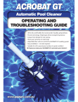 Pool Pro Acrobat GT Operating And Troubleshooting Manual
