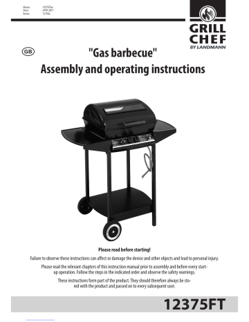 Grill Chef 12375FT Assembly And Operating Instructions Manual | Manualzz