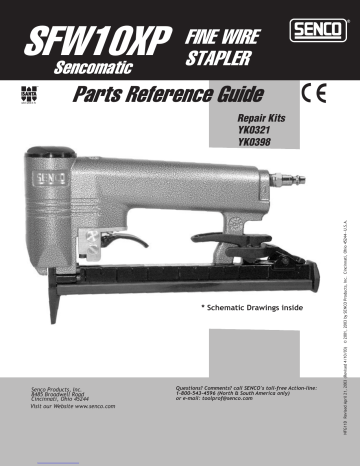 Senco Sencomatic SFW10XP, YK0398 Parts Reference Manual | Manualzz