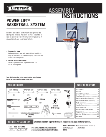 Lifetime Height Adjustable In-Ground Basketball Hoop (54 Polycarbonate  Backboard)