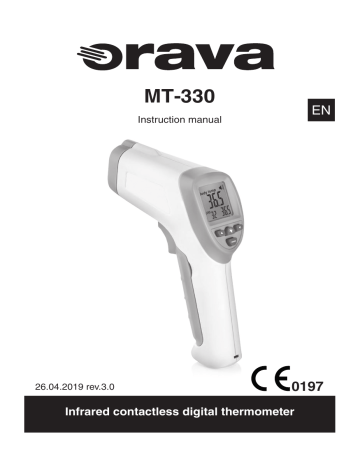Orava MT-330 Non-contac infrared thermometer Instruction manual | Manualzz