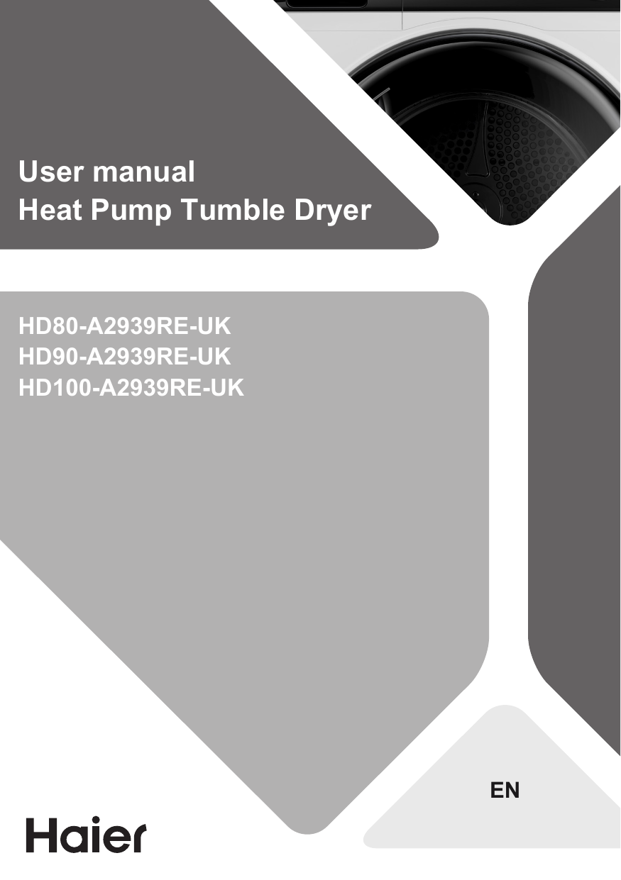 Haier HD100-A2939R Tumble Dryer User Manual