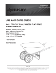Husky 6CUwheelbarrow v6 CU FT Poly Dual Wheel Flat Free Wheelbarrow Use and care guide