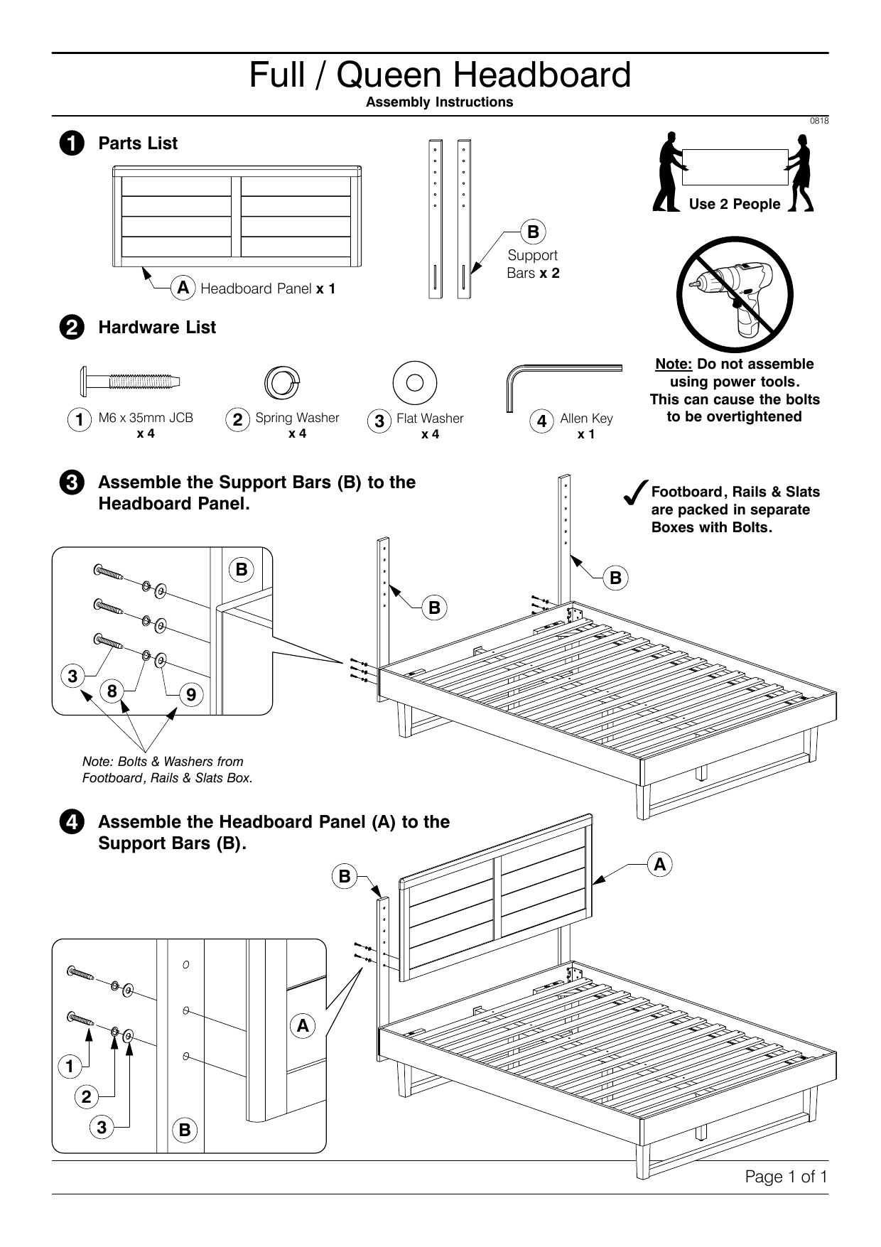 Baxton Studio Daina Ash Walnut King Assembly Instructions Manualzz