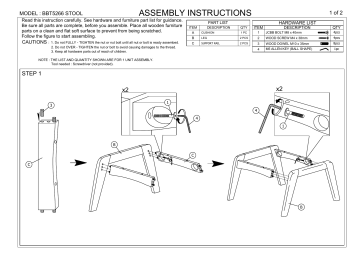 Baxton Studio BBT5266 Grey Stool XD45 Assembly Instructions Manualzz