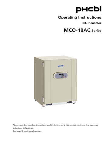 PHCbi MCO-18AC-PE MCO CO2 Incubator Operating Instructions | Manualzz