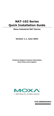 Moxa NAT-102 Series Installation guide | Manualzz