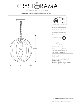 CRYSTORAMA 580-EB-GA 1 Light Mini Chandelier Instruction manual
