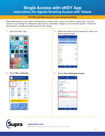 Supra eKEY App Instruction manual | Manualzz