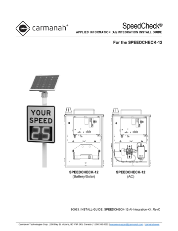 carmanah SPEEDCHECK-12 12-Inch Radar Speed Signs User Guide | Manualzz