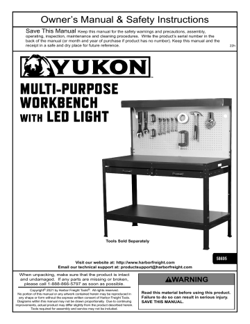 YUKON 58695 Multi Purpose Workbench Owner’s Manual | Manualzz