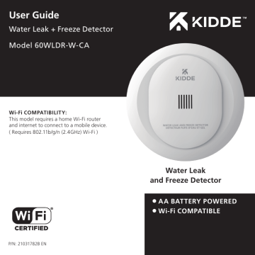 Carrier 60WLDR-WCA Water Leak Freeze Detector User Guide | Manualzz