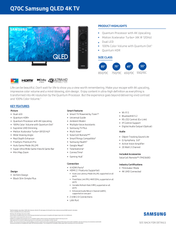 Samsung Q70C QLED 4K Smart TV Owner’s Manual | Manualzz