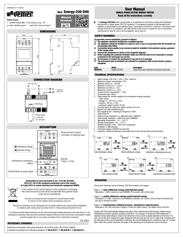 Vemer Energy-230 D40 Energy Meter User Manual | Manualzz