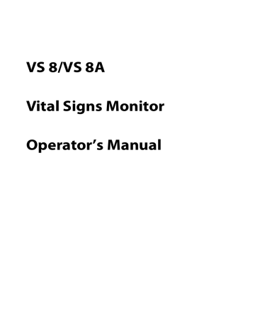 Mindray VS8 Operator's Manual Operator’s Manual | Manualzz