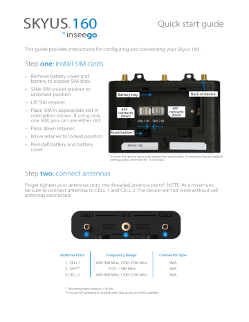 Inseego Skyus™ 160 Gateway Quick Start Guide | Manualzz