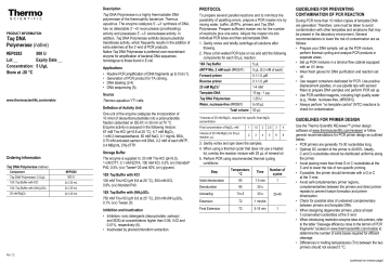 Thermo Fisher Scientific Taq DNA Polymerase, 5 U/uL, 500U User Guide ...