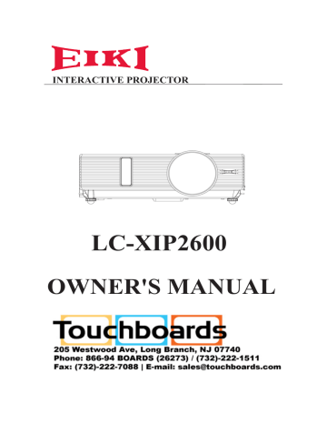 Eiki LC-XIP2600 Short & Ultra Short Throw Projectors Owner's Manual | Manualzz