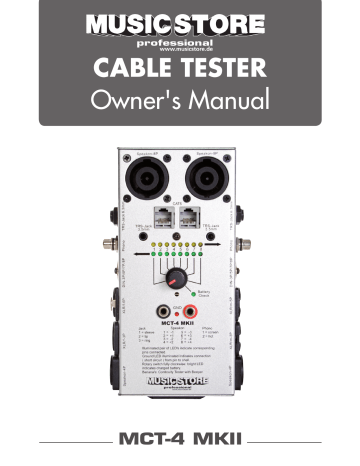 MCT-4 MKII Cable Tester Manual - Music Store | Manualzz