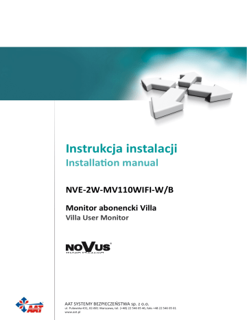Novus NVE-2W-MV110WIFI-W 2-Wire/IP User monitor User Manual | Manualzz