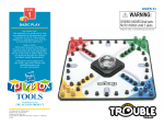 TROUBLE GAME Trouble Board Game Instruction manual