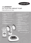 Lansinoh 53065 Pompe &agrave; Lait &Eacute;lectrique 2 en 1: Manuel Utilisateur
