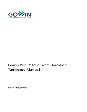 GOWIN PicoRV32 Software Download Reference Manual | Manualzz