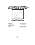Savaria Concord Stairfriend Owner's Manual - Stairfriend Instructions