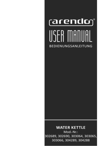 Arendo 303066 Waterkettle Owner's Manual | Manualzz