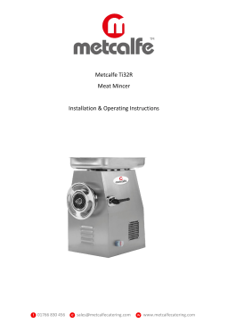 Metcalfe Ti32R Meat Mincer - Instructions Manual