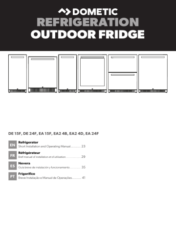 Dometic DE15F, DE24F, EA15F, EA24B, EA24D, EA24F: Outdoor Refrigerator Manual | Manualzz