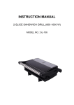 TIASTAR SL-106 Panini Press Grill Instruction manual