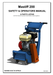 MASTER HIRE Mastiff 200 Concrete Scarifier Manual