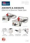 Axminster Workshop AW216TS Table Saw Kit Instructions