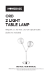 Homebase Orb 2 Light Table Lamp Manual