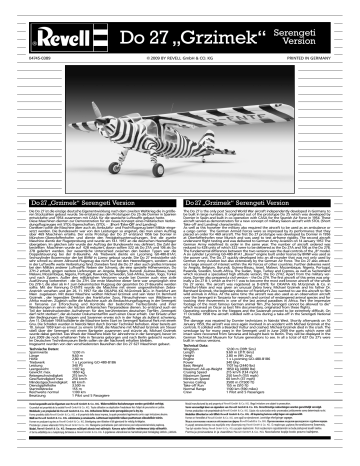 ausverkauft | Revell 04745 Do 27 Grzimek Serengeti Version Bausatz 1:32 | Online kaufen bei Modellbau Härtle