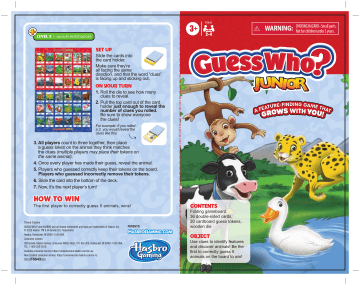 Guess Who? Junior Board Game Instructions - Hasbro Games | Manualzz