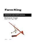 Farm King 13" Backsaver Auger Operator Manual