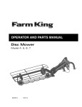 Farm King 4, 5, 6, 7 DISC MOWER - Operator and Parts Manual