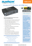 Blankom HDE-275 Quick Start Guide - HDE-275 Manual