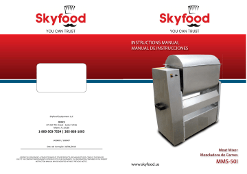 Skyfood MMS-50I MEAT MIXER 100 lb CAPACITY 1 HP Instruction Manual | Manualzz