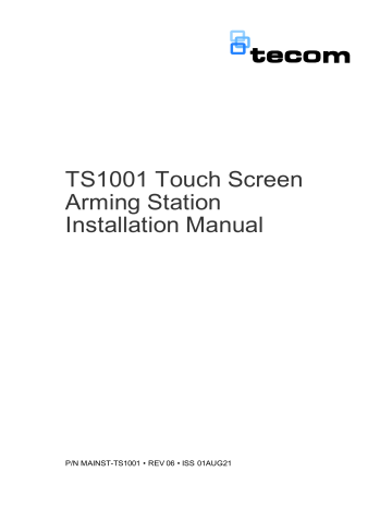 Tecom TS1001 Touch Screen RAS Installation Manual | Manualzz