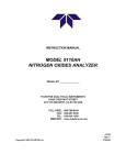 Teledyne 9110AH NOx Analyzer Instruction Manual